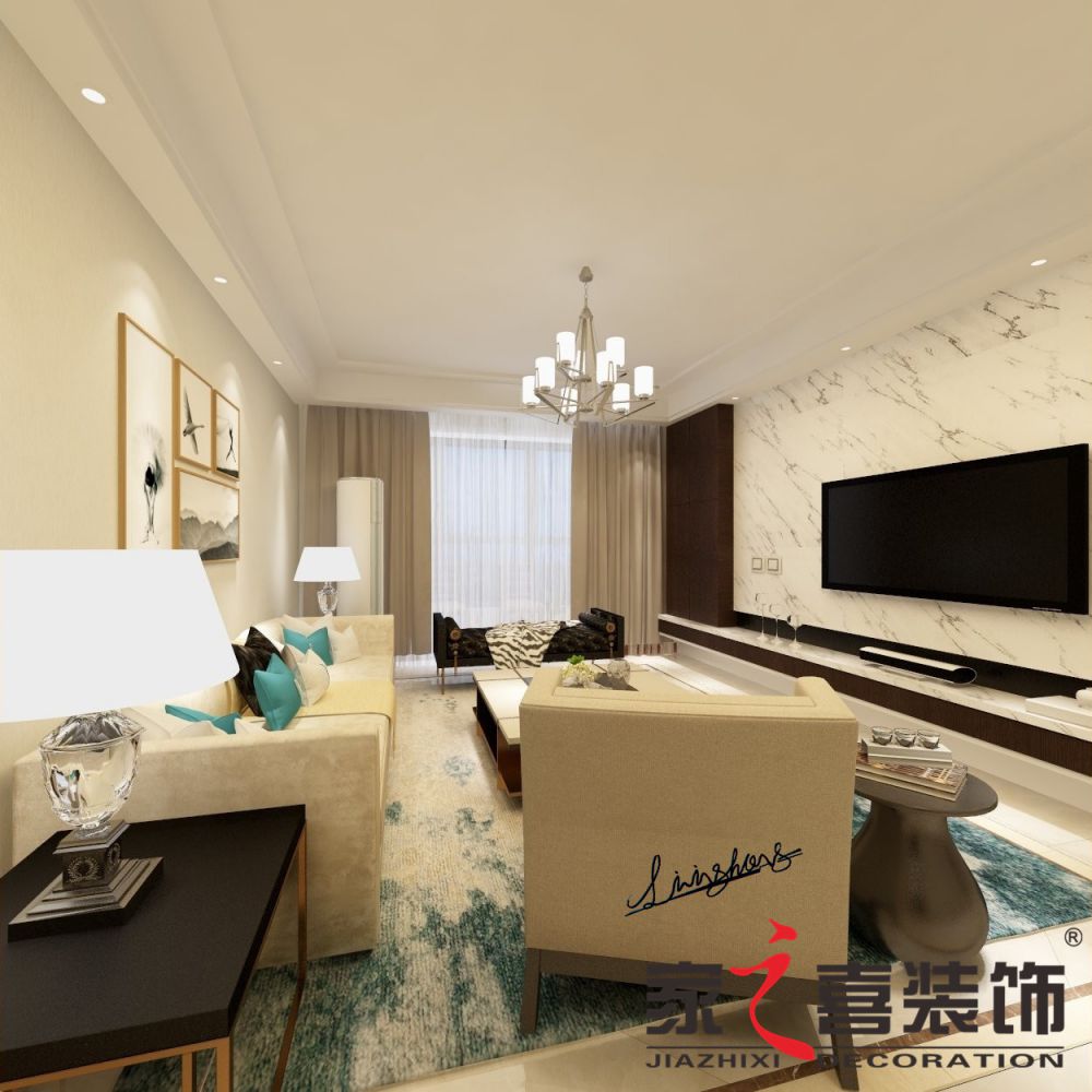 信陽裝修案例明輝阿卡迪亞  現(xiàn)代簡(jiǎn)約140平